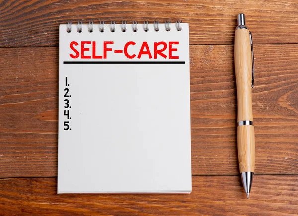 Escritura Mano Escritura Texto Self Care — Foto de Stock