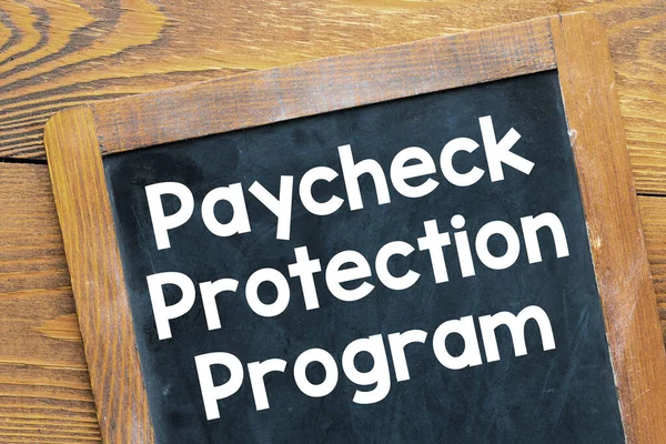 Maaş Koruması Tebeşir tahtasına yazılan kelime programı. İş kavramı. 