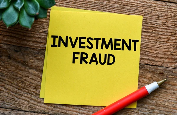 Investiment Fraud Words Written Piece Paper — Stock fotografie