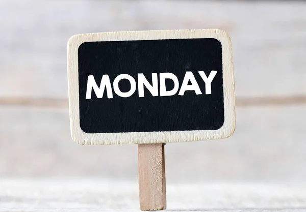 Monday Text Little Black Board — Stock Photo, Image