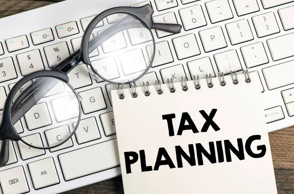 Tax Texte Planification Dans Carnet — Photo