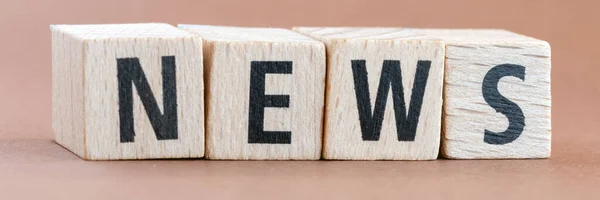 News Text Arranged Wooden Blocks — Stock Photo, Image