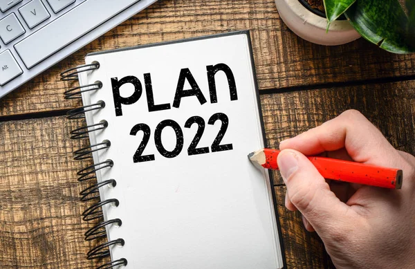 2022 Plan Words Written Notebook — Stock Photo, Image