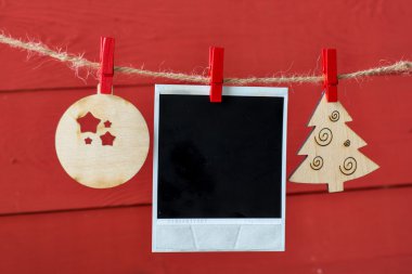 ahşap arka plan christmas dekorasyon ile eski resimleri.