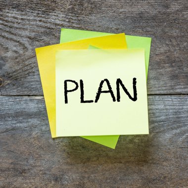 plan, renkli yapışkan notlar