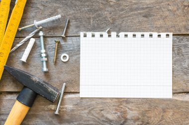 İnşaat araçları ve defter