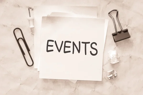 Eventos escritos en papel — Foto de Stock