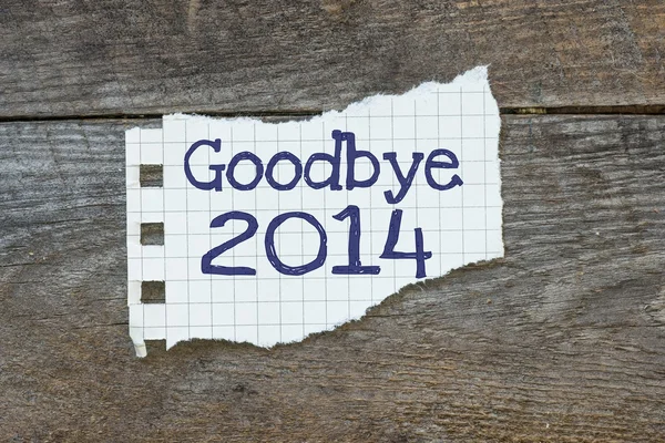 Goodbye 2014 written on the paper — Stock Photo, Image