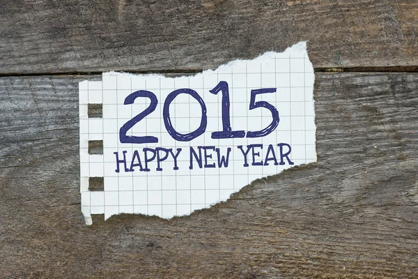 2015, Felice Anno Nuovo scritto sulla carta — Foto Stock