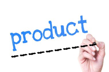 el ürün mavi marker ile yazma