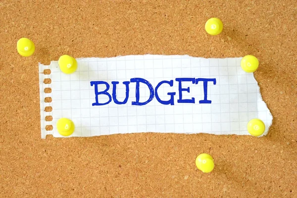 Budget on a piece of note paper — Stock Photo, Image