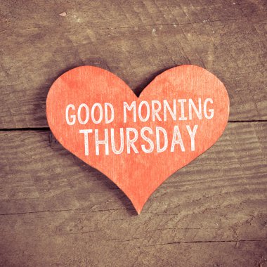 Heart with text Good morning Thursday clipart