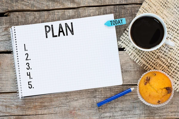 Notebook with an action plan — Stock Photo, Image