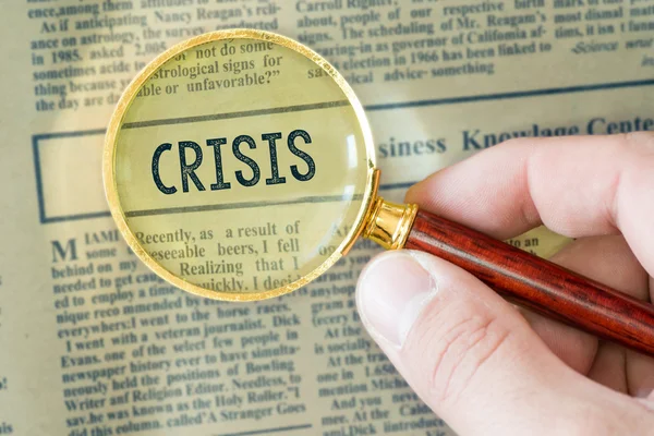 Mano Mostrando Crisis — Foto de Stock