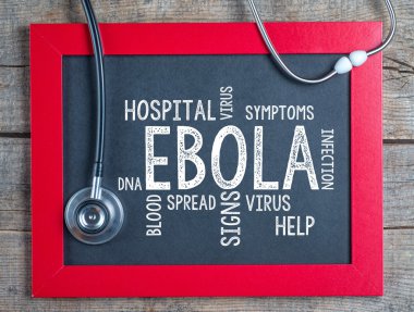 Ebola virüsü handwriten yazı tahtası üzerinde