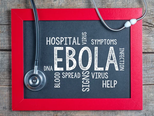 Ebola virus handwriten on blackboard — Stock Photo, Image