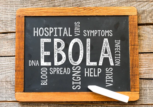 Ebola virus inscription on blackboard — Stock Photo, Image