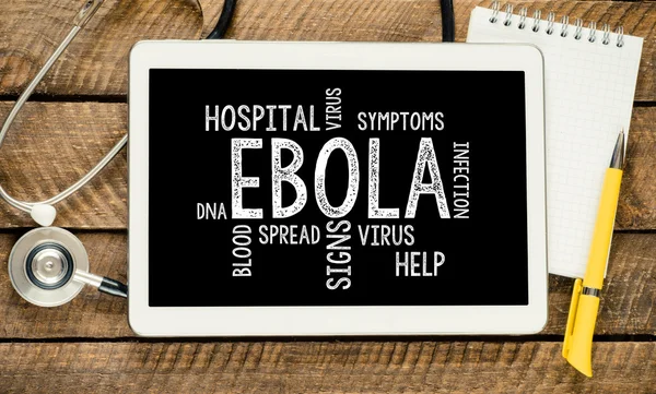 Ebola virus inscription on tablet — Stock Photo, Image