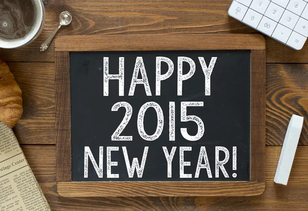 Feliz Ano Novo de 2015! manuscrito com giz branco — Fotografia de Stock