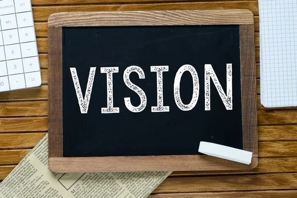 Vision Handwritten with white chalk on a blackboard — Stock Photo, Image