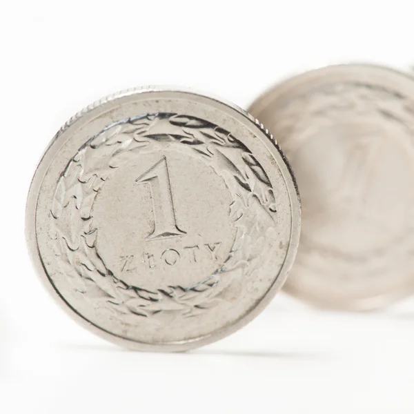 Одна польская злотая монета — стоковое фото