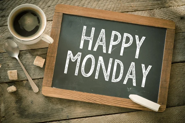 Happy Monday sign on Blackboard — Stock Photo, Image