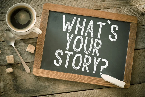 Senin hikayen ne? Tahtaya — Stok fotoğraf