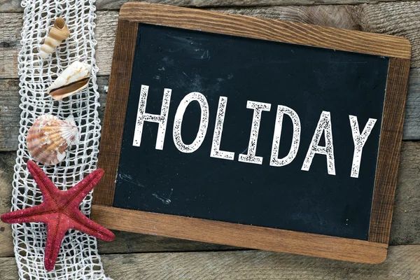 Lavagna con iscrizione Holiday — Foto Stock