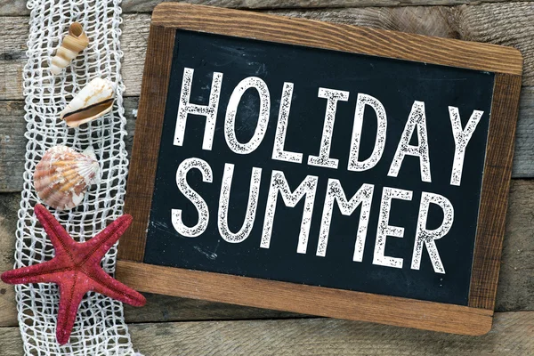 Blackboard with inscription Holiday Summer — Stock Photo, Image