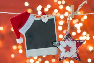 Noel Baba şapkası ile fotoğraf çerçevesi