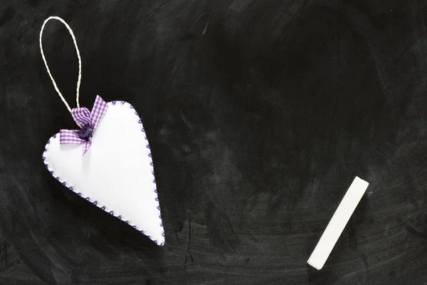 Heart on blackboard with chalk — Stock Photo, Image