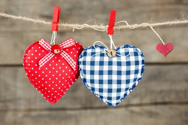 Hearts attach to rope — Stock Photo, Image