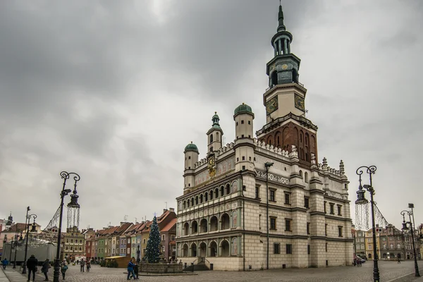 Oude marktplein in poznan — Stockfoto