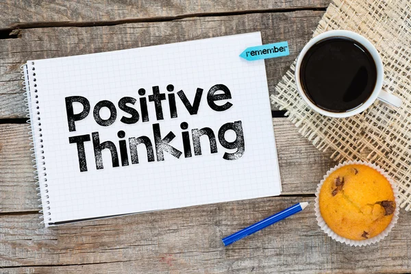 Notebook with  and positive thinking — Stock Photo, Image