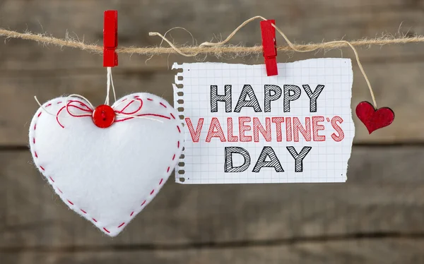 Feliz día y corazón de San Valentín —  Fotos de Stock