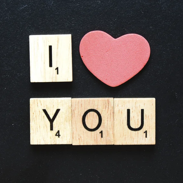 Letters spelling I love you — Stock Photo, Image