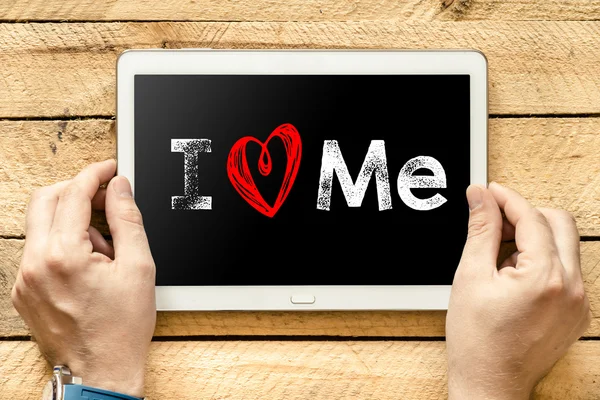 I love me On Tablet PC — Stock Photo, Image