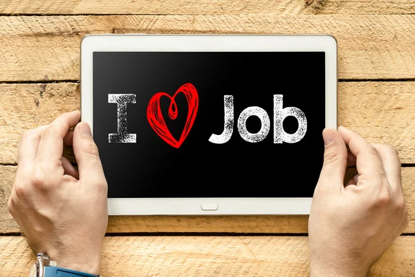 I love job  On PC — Stock Photo, Image