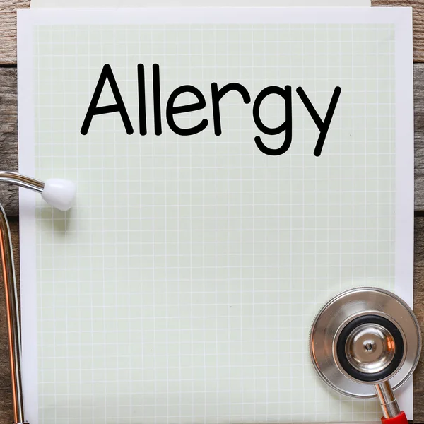Allergie handschriftlich auf Papier — Stockfoto