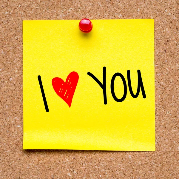 Note with I love you — Stock Photo, Image
