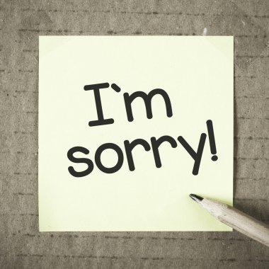 Note with I'm sorry clipart