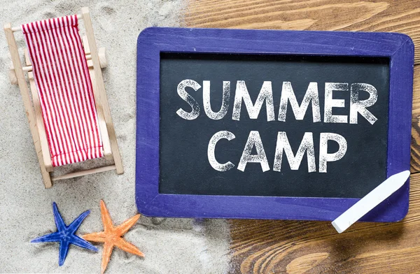 Texto acampamento de verão — Fotografia de Stock