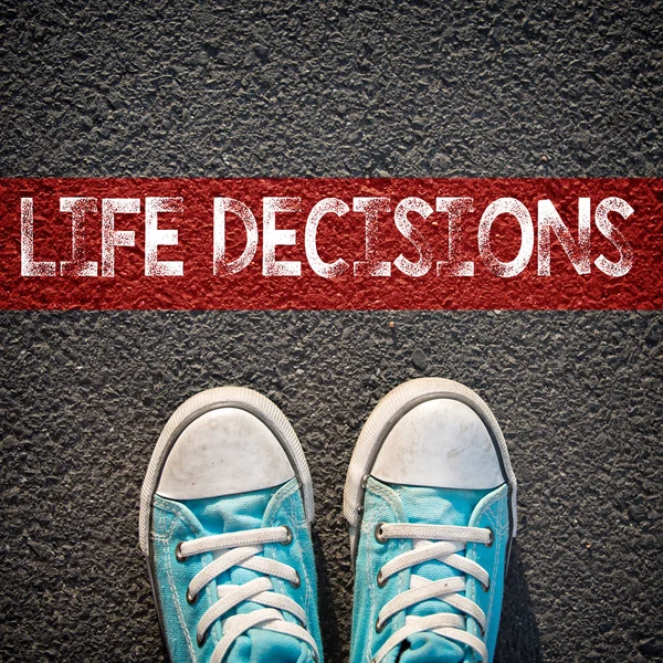 Sneakers and word  life decisions — Stock Photo, Image