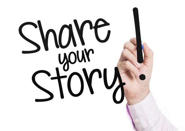 Hand writing share your story — Stock Photo, Image