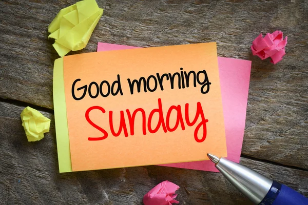 Note with Good morning sunday — Stock Photo, Image