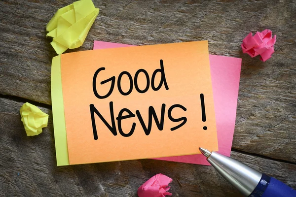 Note with good news! — Stock Photo, Image