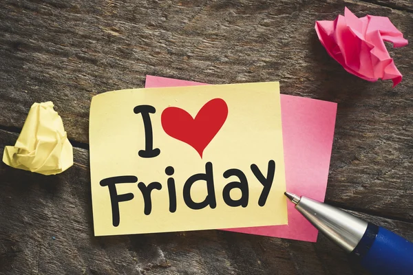 Note with I love friday — Stock Photo, Image