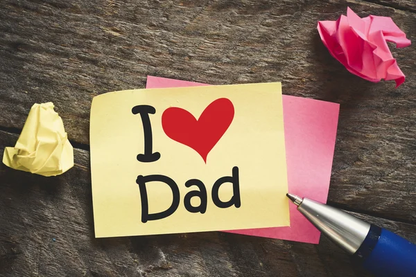 Notiz mit i love dad — Stockfoto