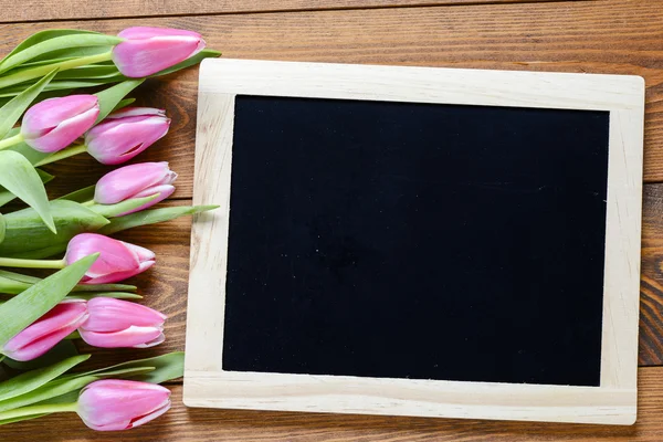 Rózsaszín tulipán tábla — Stock Fotó