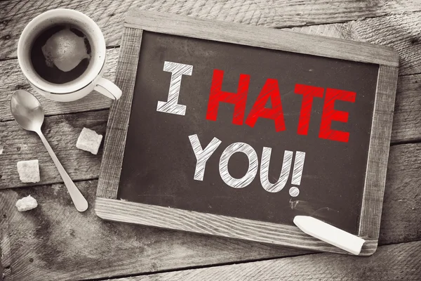 Blackboard with I hate you! — Stock Photo, Image